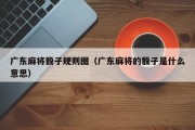广东麻将骰子规则图（广东麻将的骰子是什么意思）